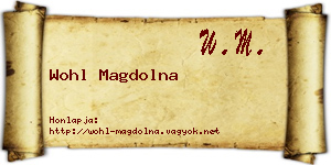 Wohl Magdolna névjegykártya